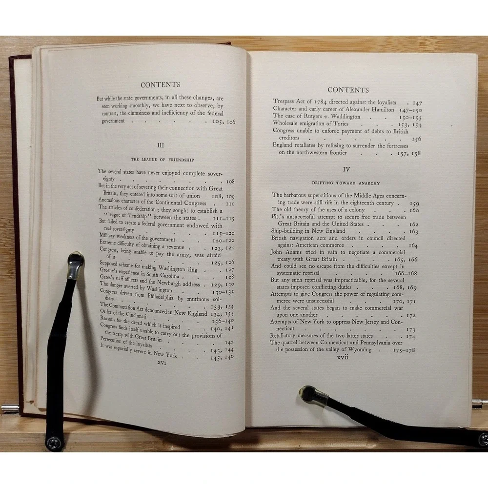 John Fiske's Historical Writings XII The Critical Period American History (1902,